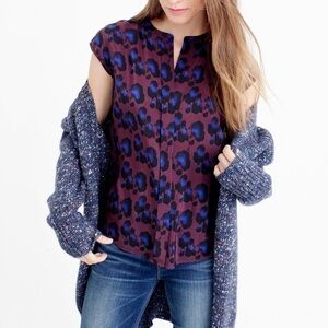 J. Crew Leopard Print Sleeveless Top